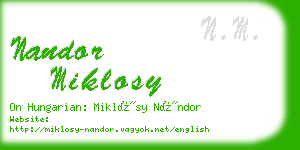 nandor miklosy business card